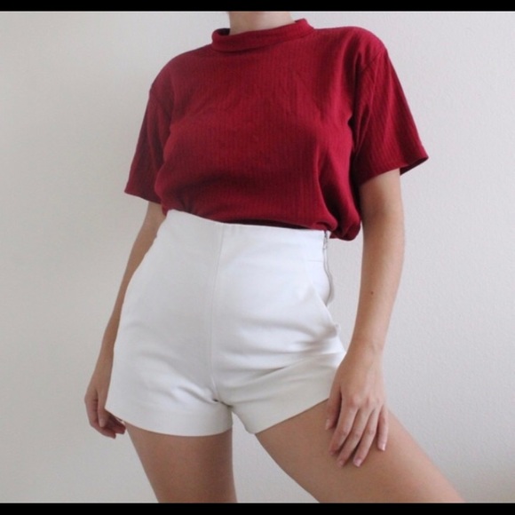 zara white high waisted shorts